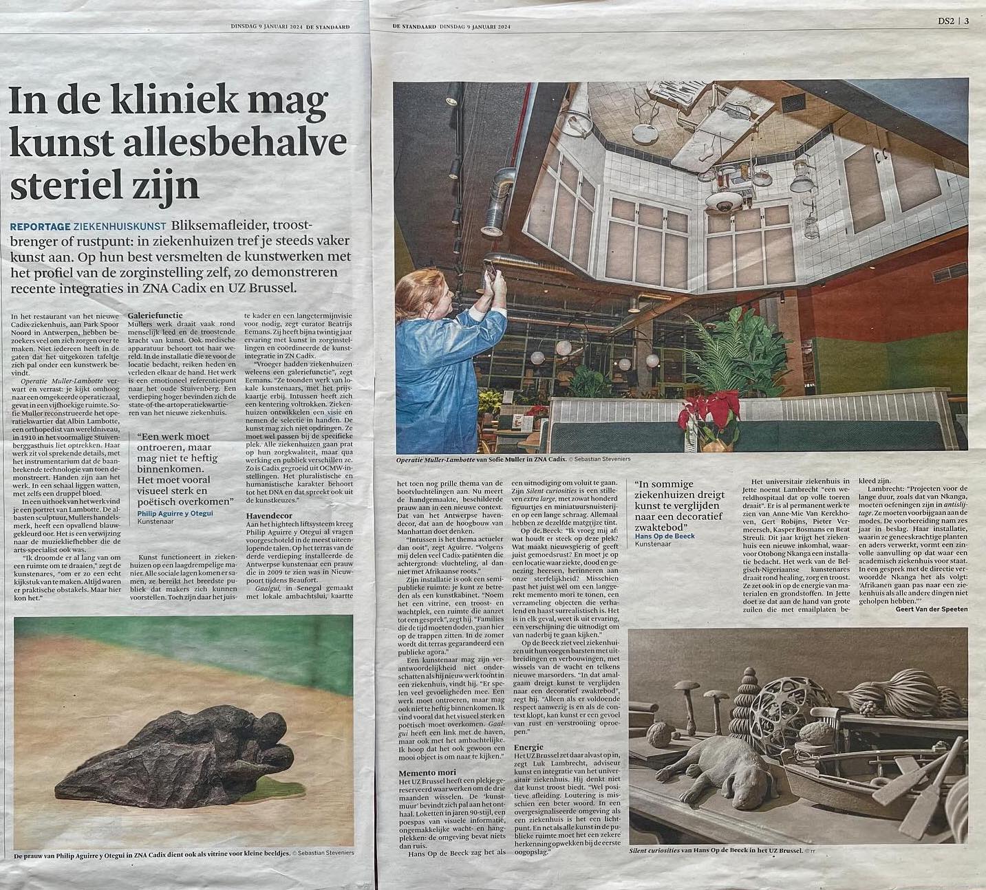 In de kliniek mag kunst allesbehalve steriel zijn (De Standaard)